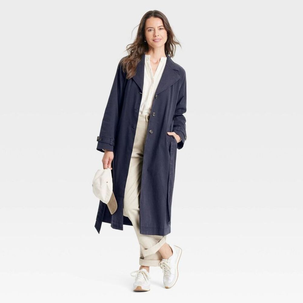 Universal Thread Navy Women's Trench Coat - Picture 4 of 17